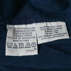 Pre Owned Polo Ralph Lauren Navy Blue Cotton Custom Fit Shirt XXL