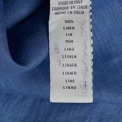 Pre Owned Polo Ralph Lauren Purple Label Blue Linen Button Shirt XXL