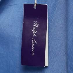 Pre Owned Polo Ralph Lauren Purple Label Blue Linen Button Shirt XXL