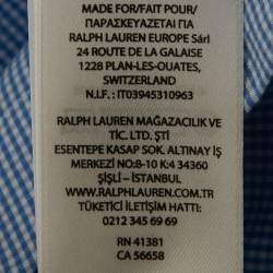 Pre Owned Polo Ralph Lauren Blue Gingham Poplin Long Sleep Set XL