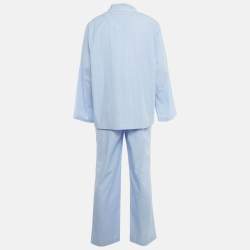 Pre Owned Polo Ralph Lauren Blue Gingham Poplin Long Sleep Set XL