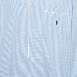 Pre Owned Polo Ralph Lauren Blue Gingham Poplin Long Sleep Set XL