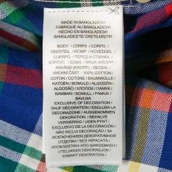 Pre Owned Polo Ralph Lauren Blue Plaid Cotton Classic Fit Shirt XL