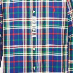Pre Owned Polo Ralph Lauren Blue Plaid Cotton Classic Fit Shirt XL