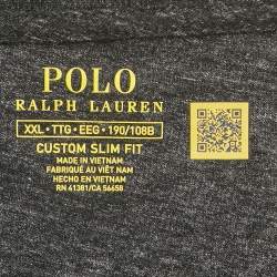 Pre Owned Polo Ralph Lauren Black Melange Cotton Custom Fit T-Shirt XXL