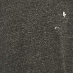 Pre Owned Polo Ralph Lauren Black Melange Cotton Custom Fit T-Shirt XXL