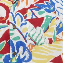 Pre Owned قميص بولو رالف لورين متعدد الألوان بنقشة زهور كريب مقاس متوسط