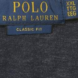 Pre Owned Polo Ralph Lauren Blue Logo Embroidery Cotton Classic Slim Fit T-Shirt XXL