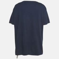 Pre Owned Polo Ralph Lauren Blue Logo Embroidery Cotton Classic Slim Fit T-Shirt XXL