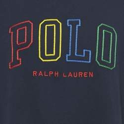 Pre Owned Polo Ralph Lauren Blue Logo Embroidery Cotton Classic Slim Fit T-Shirt XXL