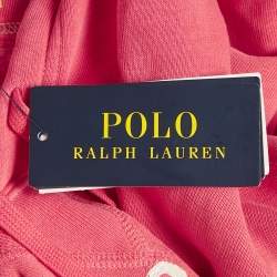 Pre Owned Polo Ralph Lauren Red Printed Cotton Hoodie M