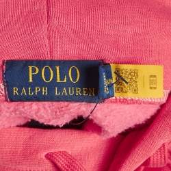 Pre Owned Polo Ralph Lauren Red Printed Cotton Hoodie M