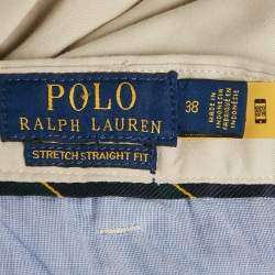 Pre Owned Polo Ralph Lauren Beige Cotton Blend Stretch Straight Fit Shorts L