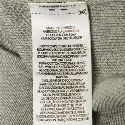 Pre Owned Polo Ralph Lauren Grey Mesh Knit Half Zip Sweater L