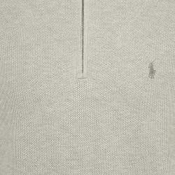 Pre Owned Polo Ralph Lauren Grey Mesh Knit Half Zip Sweater L