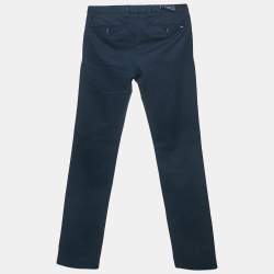Pre Owned Polo Ralph Lauren Navy Blue Stretch Gabardine Slim Trousers S
