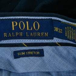 Pre Owned Polo Ralph Lauren Navy Blue Stretch Gabardine Slim Trousers S