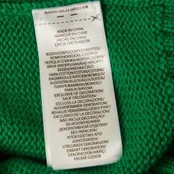 مملوكة مسبقًا Polo Ralph Lauren Green Teddy Intarsia Rib Knit Hooded Sweater M
