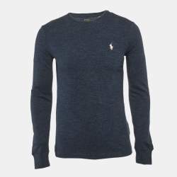 Pre Owned توب رمادي طويل الأكمام من بولو رالف لورين مقاس صغير (إكس صغير)