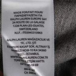 مملوكة مسبقًا Polo Ralph Lauren Grey Cotton Knit Polo T-Shirt S