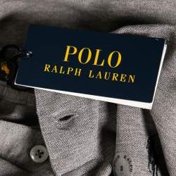 مملوكة مسبقًا Polo Ralph Lauren Grey Cotton Knit Polo T-Shirt S