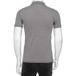 مملوكة مسبقًا Polo Ralph Lauren Grey Cotton Knit Polo T-Shirt S