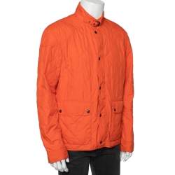Polo Ralph Lauren Orange Synthetic Quilted Cadwell Bomber Jacket XL