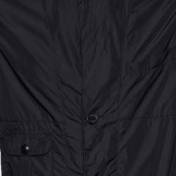 Pre Owned Polo Ralph Lauren Black Synthetic Zip and Button Front Jacket L