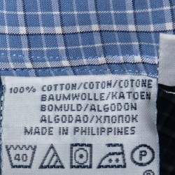 Pre Owned Polo Ralph Lauren Blue Checked Cotton Button Front Shirt XL