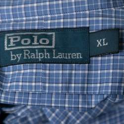 Pre Owned Polo Ralph Lauren Blue Checked Cotton Button Front Shirt XL