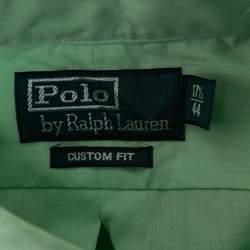 مملوكة مسبقًا قميص بولو رالف لورين قطن أخضر بأزرار سفلية مقاس كبير جدًا جدًا جدًا -إكس إكس إكس لارج