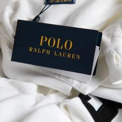 Pre Owned Polo Ralph Lauren White Cotton Pique Custom Slim Fit Polo T-Shirt XL