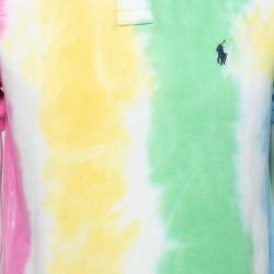 Pre Owned Polo Ralph Lauren Multicolor Tie-Dye Cotton Polo Shirt M   