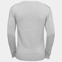 مملوكة مسبقًا Polo Ralph Lauren Grey Cotton Knit Long Sleeve Jumper XS