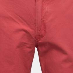 Pre Owned Polo Ralph Lauren Red Cotton Chino Trousers L  