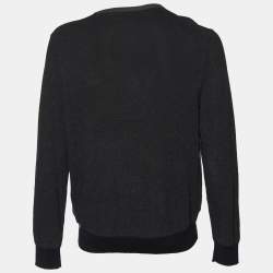 Pre Owned Polo Ralph Lauren Charcoal Grey Cotton Knit Jumper L