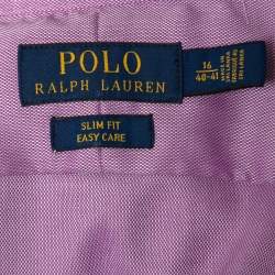 Pre Owned Polo Ralph Lauren Purple Cotton Button Front Slim Fit Shirt L