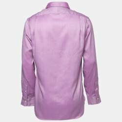 Pre Owned Polo Ralph Lauren Purple Cotton Button Front Slim Fit Shirt L