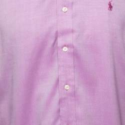 Pre Owned Polo Ralph Lauren Purple Cotton Button Front Slim Fit Shirt L