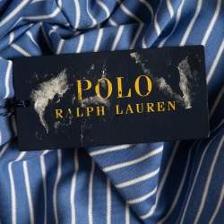 مملوكة مسبقًا Polo Ralph Lauren Blue Striped Cotton Knit Polo T-Shirt XXL