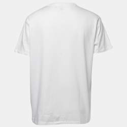 Pre Owned Polo Ralph Lauren White Cotton Classic Fit V-Neck T-Shirt L