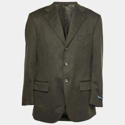 Pre Owned Polo Ralph Lauren Green Cashmere Single Breasted Blazer L