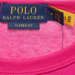 Pre Owned Polo Ralph Lauren Pink/Blue Cotton Crew Neck Full Sleeve T-Shirt M