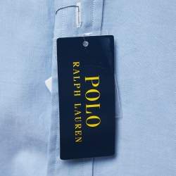 Pre Owned Polo Ralph Lauren Blue Cotton Custom Fit Button Down Shirt L