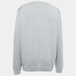 مملوكة مسبقًا Polo Ralph Lauren Grey Cotton Knit Crew Neck Sweater XXL