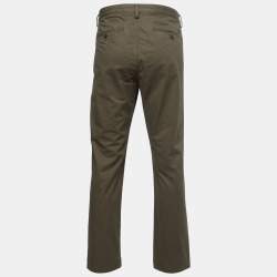 Pre Owned Polo Ralph Lauren Green Cotton Straight Fit Trousers L