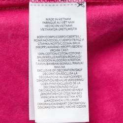 Pre Owned Polo Ralph Lauren Pink/Blue Logo Embroidered Cotton Crew Neck Long Sleeve T-Shirt L 