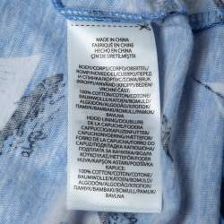 Pre Owned Polo Ralph Lauren Blue All-Over Yacht Print Cotton Hooded Sweatshirt S