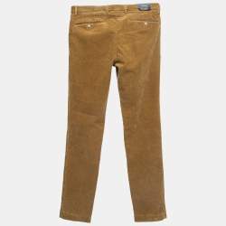 Pre Owned Polo Ralph Lauren Brown Corduroy Stretch Slim Fit Trousers L Waist 31"