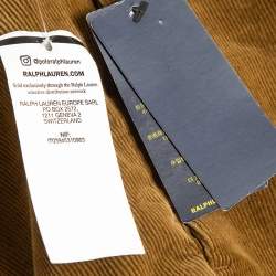 Pre Owned Polo Ralph Lauren Brown Corduroy Stretch Slim Fit Trousers L Waist 31"
